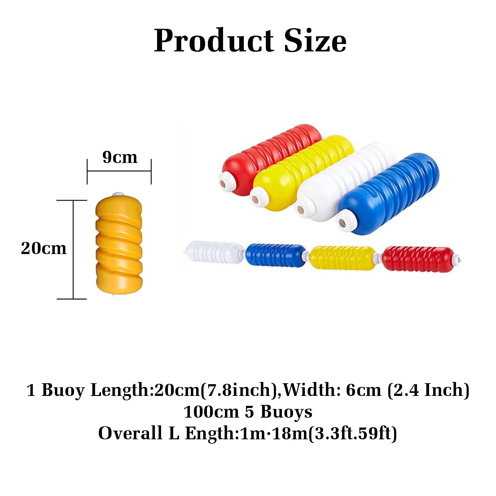 Corde de séparation flottante pour piscine – Lignes de voie durables pour la natation intérieur/extérieur, facile à installer pour séparer les voies de natation et les zones dangereuses