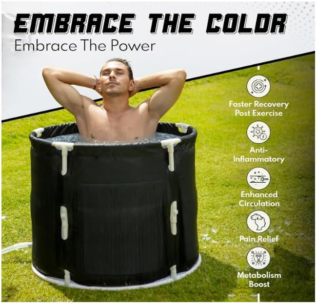 Miniatura 2 de Baños de hielo en casa - Bañera fría, bañera de hielo XL, bañera portátil, bañera de hidromasaje portátil, cápsula de hielo, bañera plegable, bañera