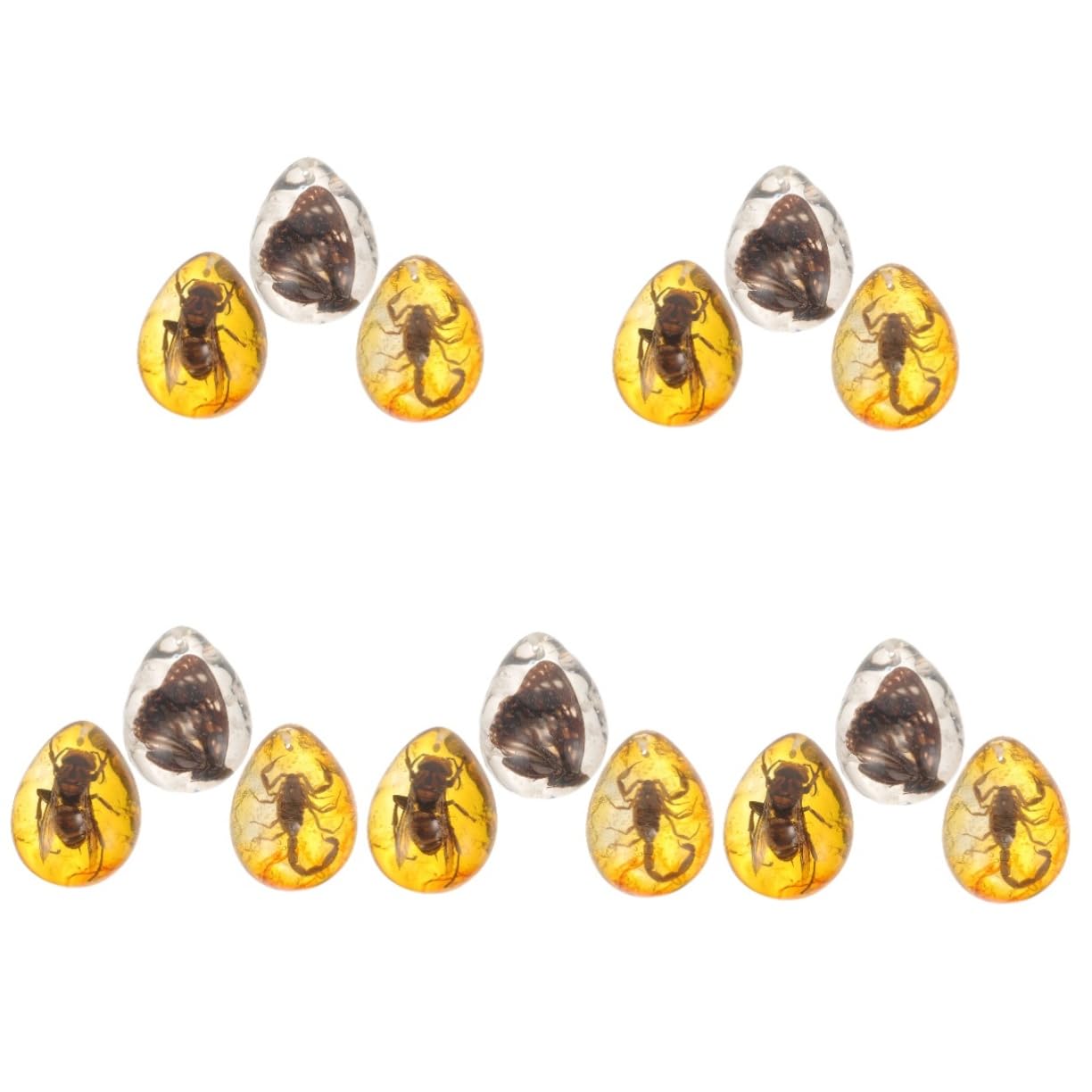 TOYANDONA 15pezzi Insetti Ambra Naturale Decorazione Ambra Con Specimen Di Insetti Farfalla Scorpione Ape Ciondolo Unico Per Appassionati Decorazioni Fai Te