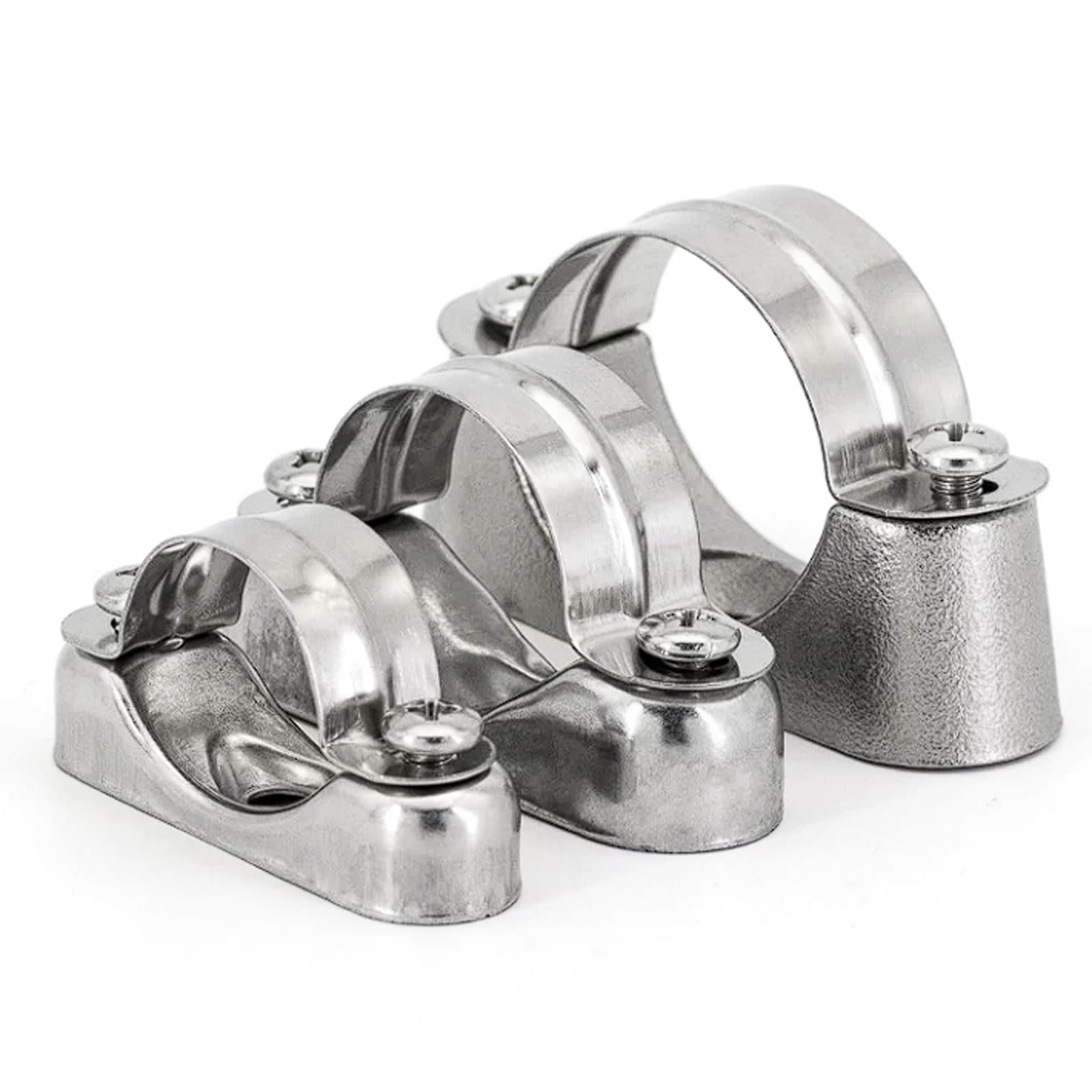 Fascette per tubi in acciaio inox 304, 4 set di clip a sella e supporti per fissaggio tubi distanziati dalla parete, foro centrale 6mm per tubi Ø16-50mm Fibbia di fissaggio(50mm)