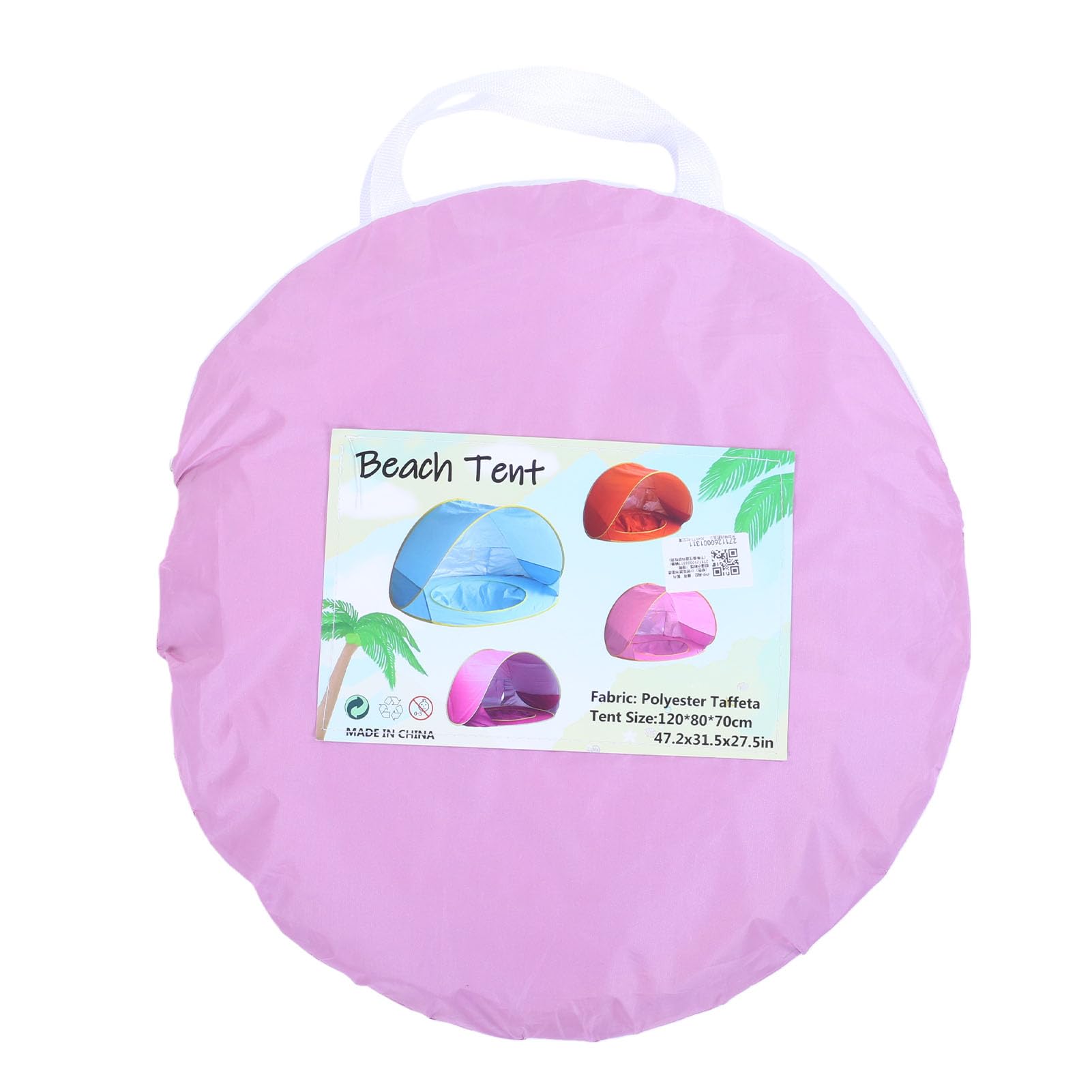 PUSOKEI Tenda da Spiaggia Pop-up con Parasole per Bambini con Piscina, Tenda da Gioco Portatile Leggera per Picnic da Campeggio All'aperto, Rosato