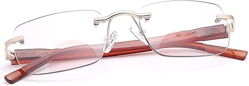 Miniatura 1 de Lentes de lectura bifocales sin montura con bisagra de resorte, lentes fotocromáticos de transición, lentes de sol para computadora, bloqueo de luz