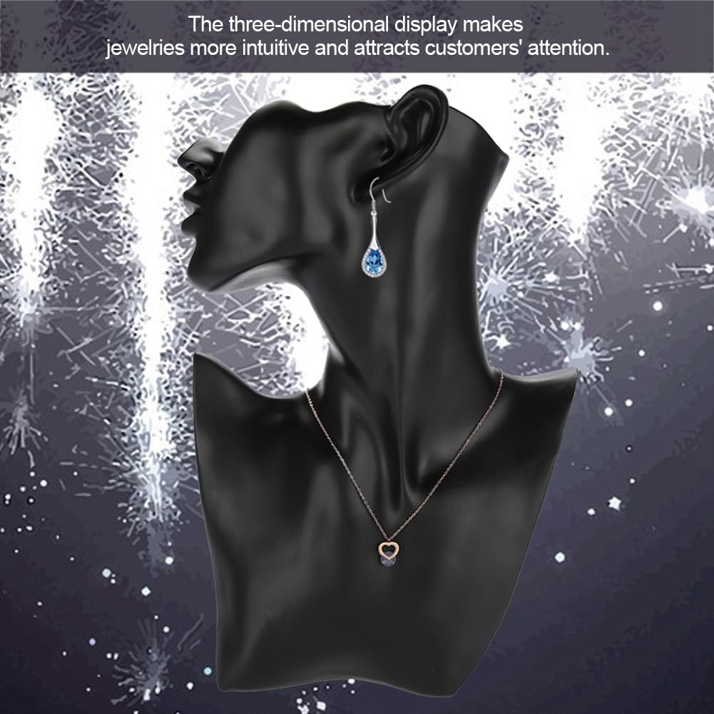 Sieradenstandaard Kleine combinatie ketting, ring en oorbel buste display, wit lederen sieraden buste ketting display stand beurs sieraden houder Sieradenhouder Sieraden Display (Size : 23cm