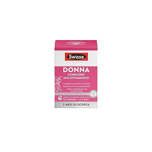 SWISSE Ultivit- Multivitaminico Donna con Vitamina D C A e Zinco per Supporto al Sistema Immunitario Adulti, Integratori con Magnesio e Biotina per Metabolismo Energetico, Made in Italy, 60 Compresse