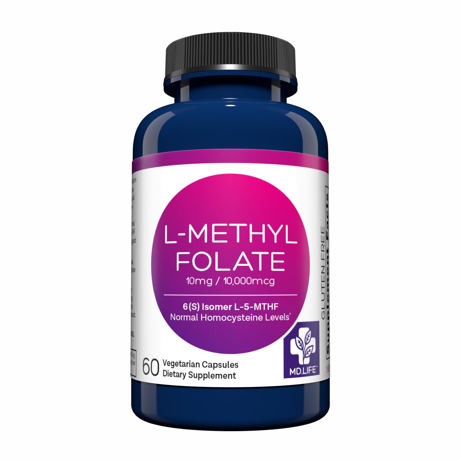 Sponsored Ad - MD Life L-Methylfolate 10 mg Supplement - Professional-Grade Active L Methylfolate Supplement - 60 Capsules - L-Methylfolate 10mg - Maximum Potency MTHFR W/ Essential Amino Acids