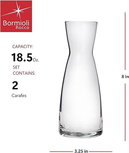 Miniatura 2 de Bormioli Rocco Juego de 2 jarras Ypsilon de 18.5 onzas con forma de estrella para agua, jugo, té helado o vino, fabricado en Italia.