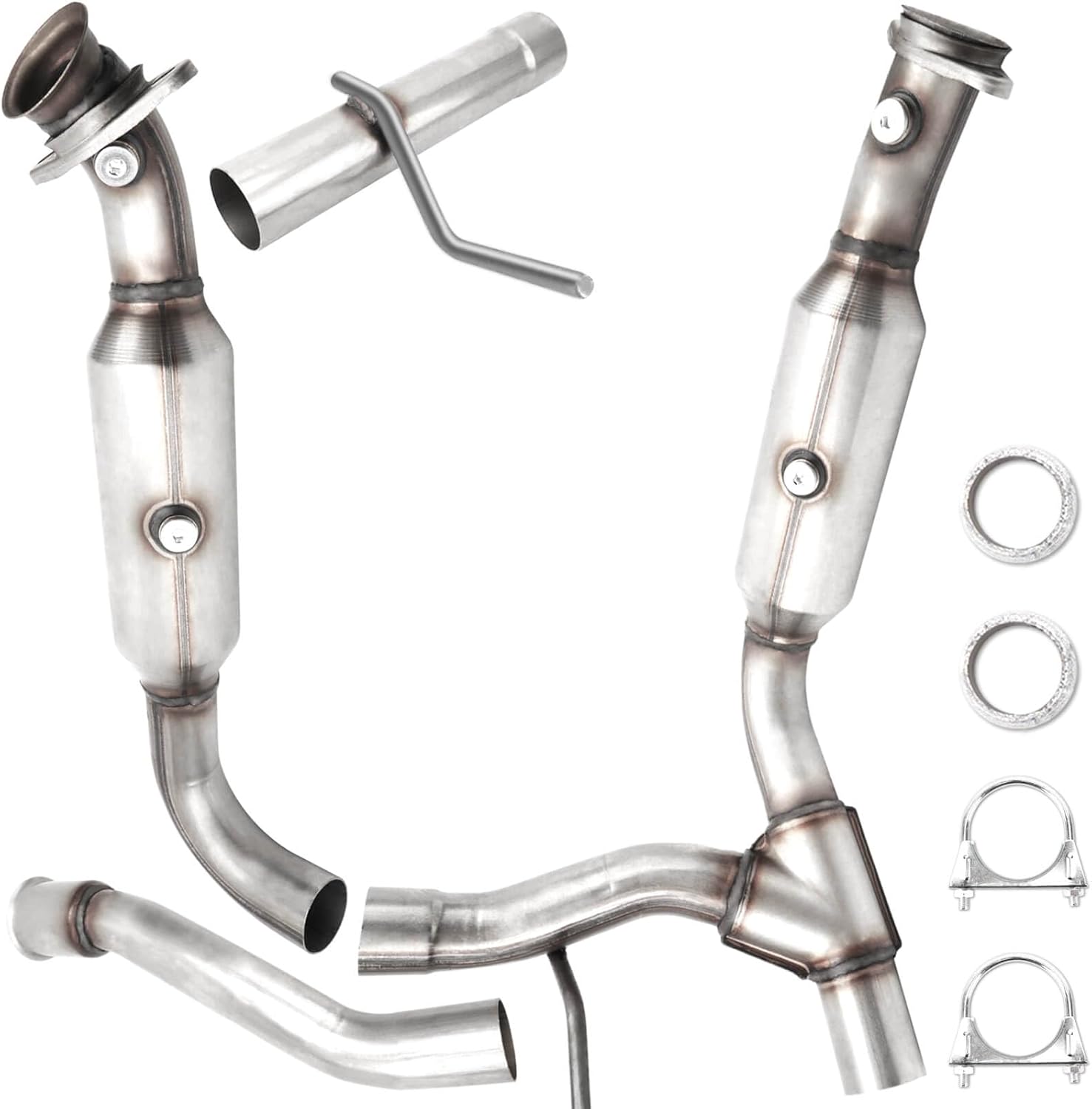 Left ? Right Catalytic Converter Compatible with 2011 2012 2013 2014 Ford F150 V8 5.0L, Replace# 50567, 53904, 160069, 898844, 645252, 645251, Direct-fit(EPA Compliant) 11-14 Ford F150 rear 5.0L
