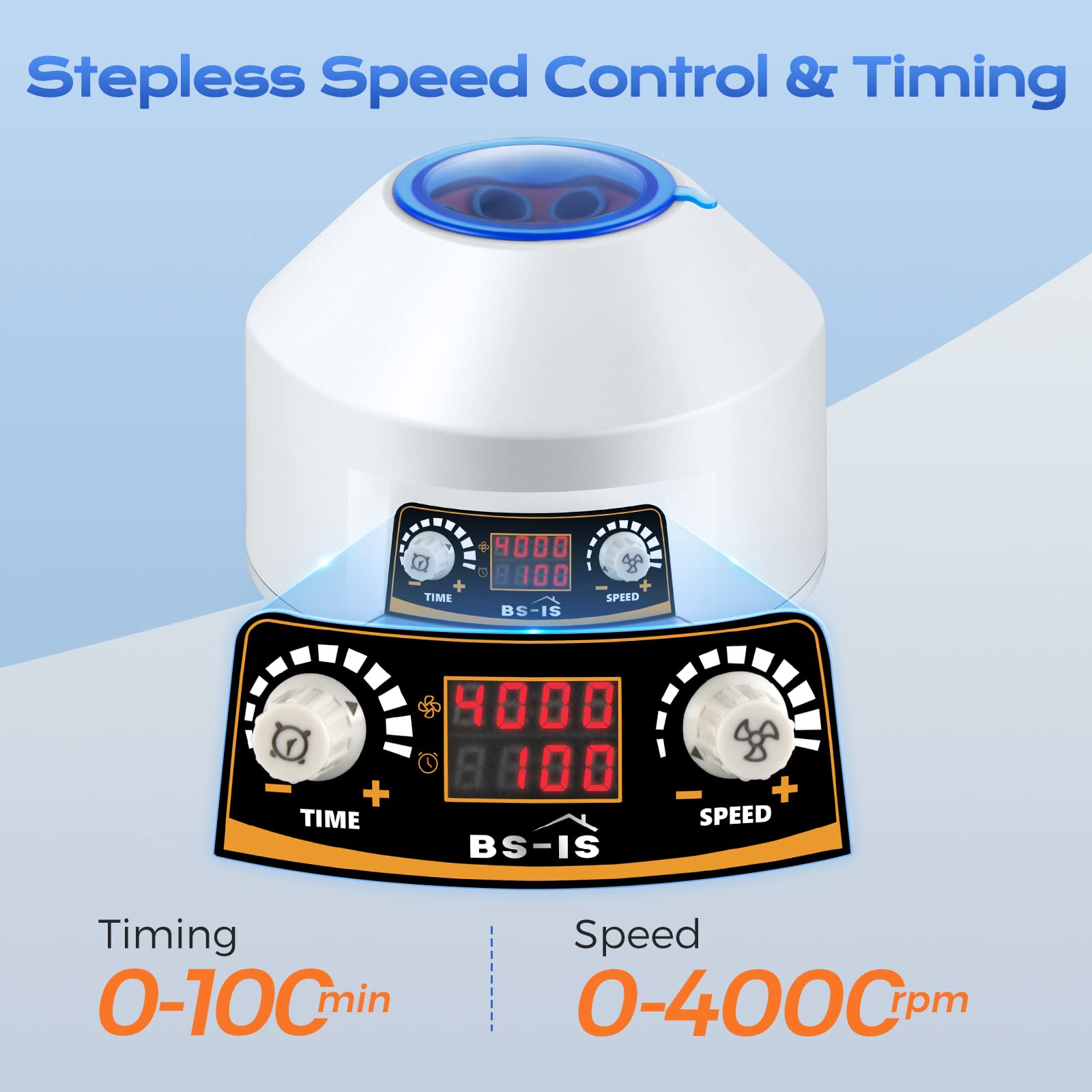 Bonvoisin Centrifuga con display a LED, 15mlX6 4000rpm, 1953xg, 100min Timing, basse vibrazioni, coperchio trasparente, per la precipitazione e la separazione dei campioni, Tubi da 2-15ml disponibili