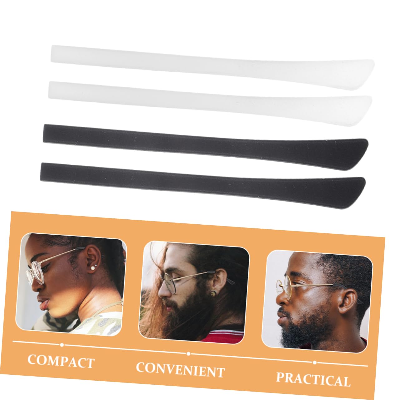 BESTYASH Silicone Glasses Temple Tips 10 Pack Eyeglass Ear Grips Anti-Skid Retainers for Glasses Comfortable Earring