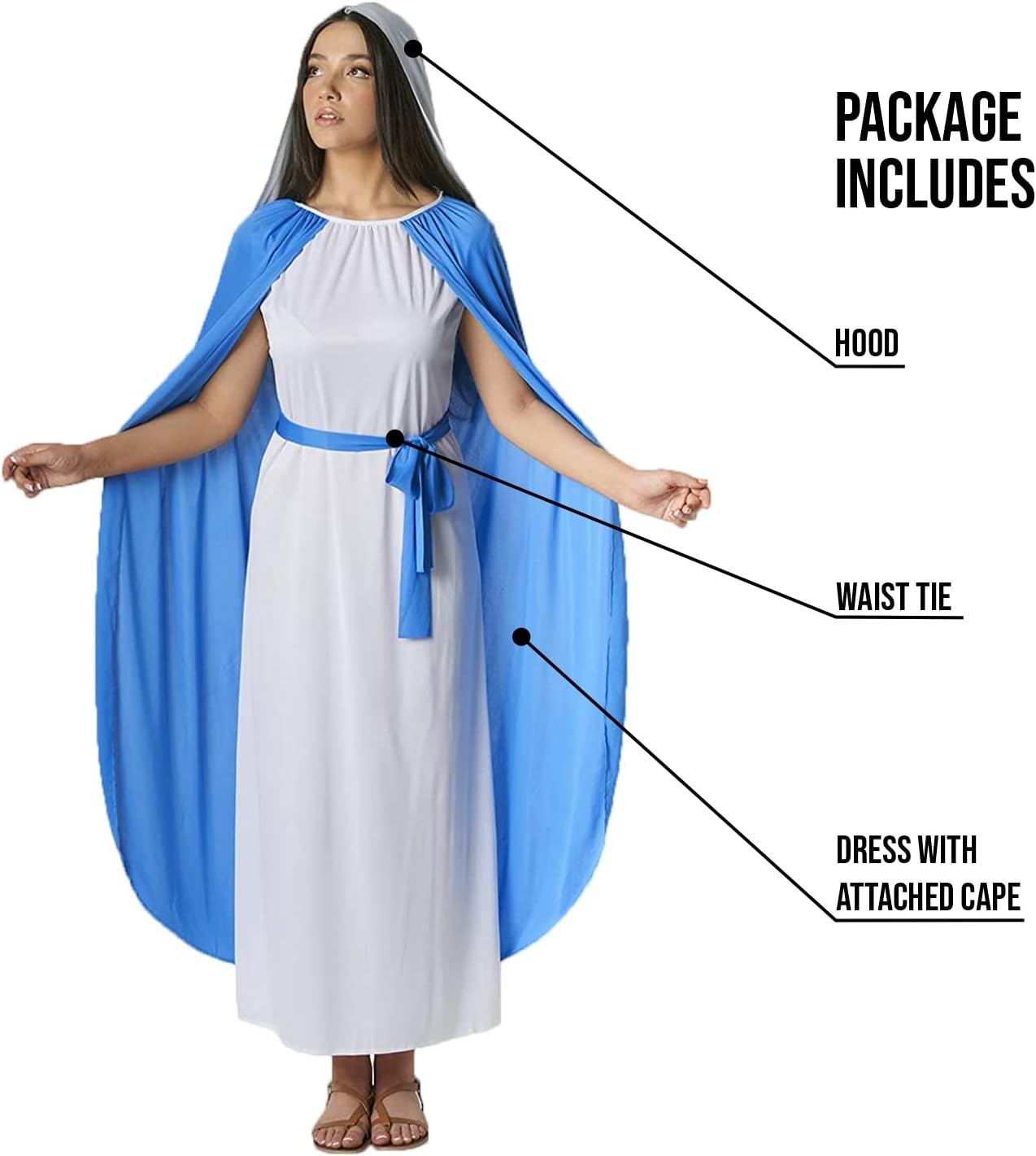 Morph Virgin Mary, Mary Costume For Women, Nativity Costumes, Biblical Costumes Woman, Christmas Costume For Women - Image 3