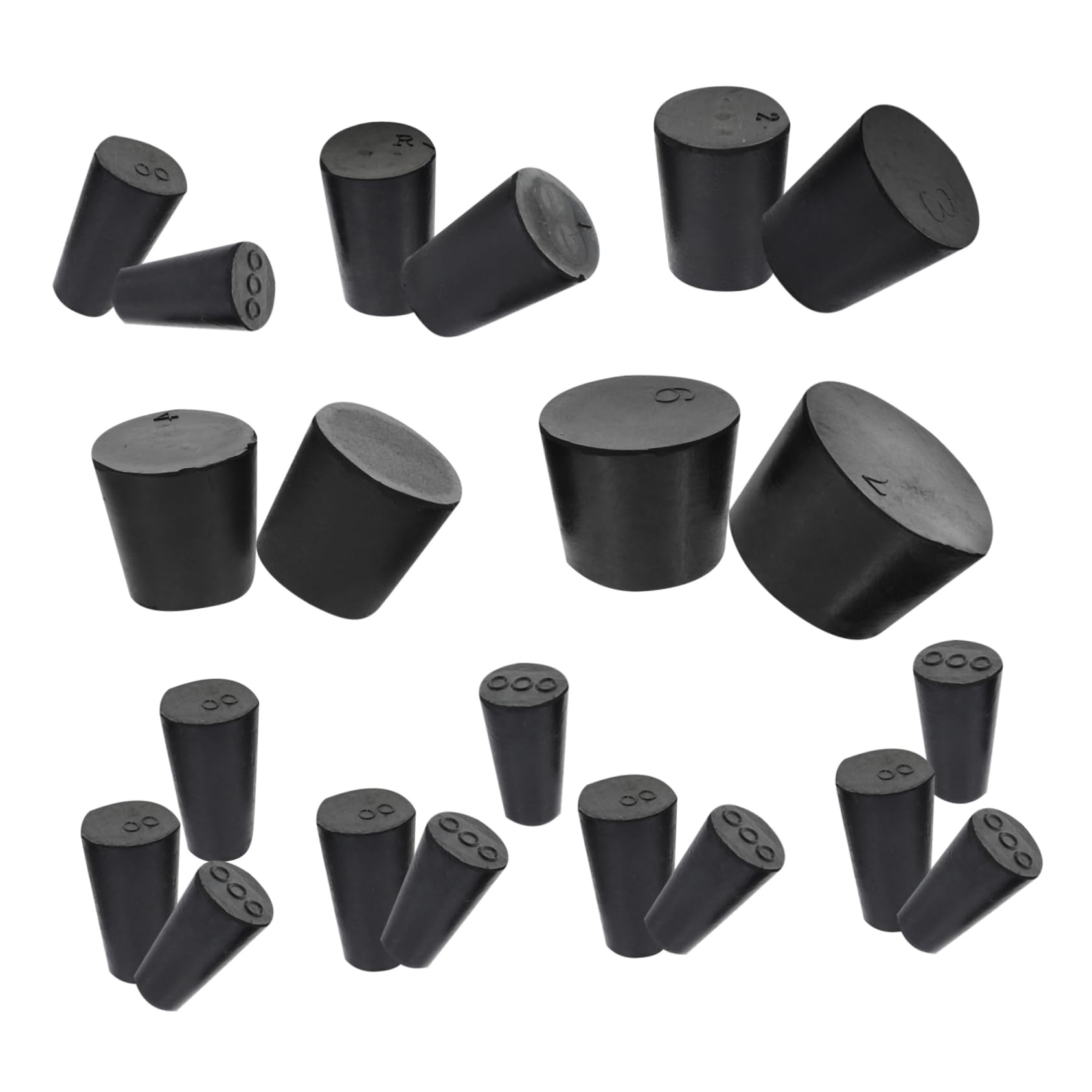 FUNOMOCYA 27pcs Rubber Stoppers Lab Rubber Black Rubber Stopper Stopper Plugs Rubber Stoppers Plugs