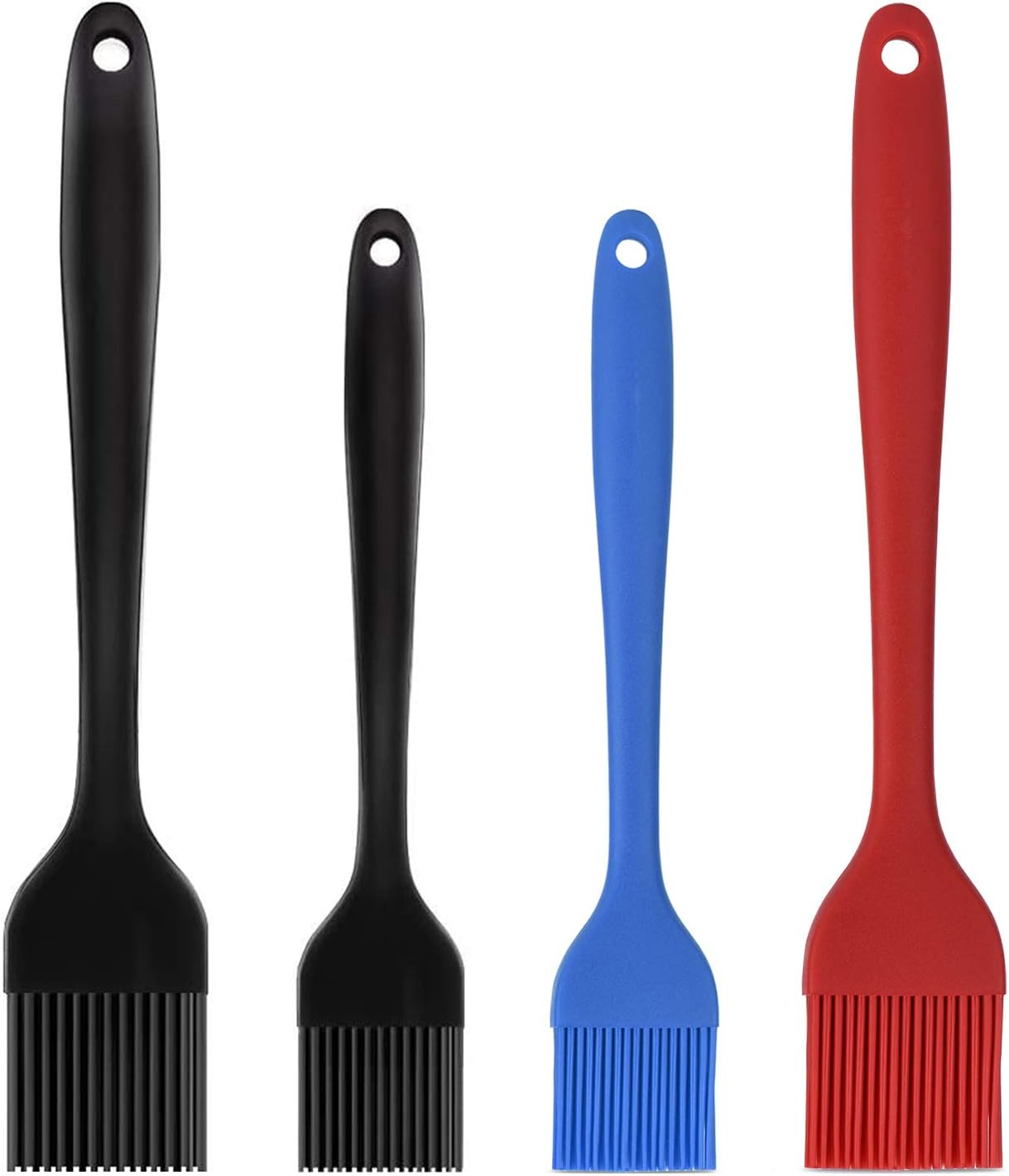 Hhyn Silicone Basting Pastry Brush Set 5 Pack Heat Resistant Spread Oil Butter Sauce for BBQ Grill Barbeque Kitchen Baking Cooking Pastries, 2 Large & 3 Small Multicolor: Home & Kitchen