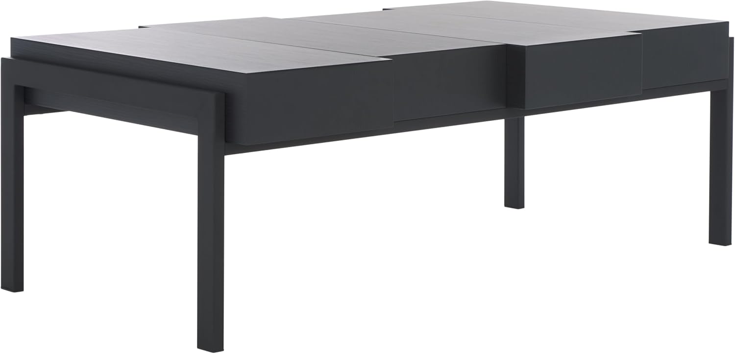 SAFAVIEH Home Collection Alexander Black Stripe/Black Rectangle Coffee Table