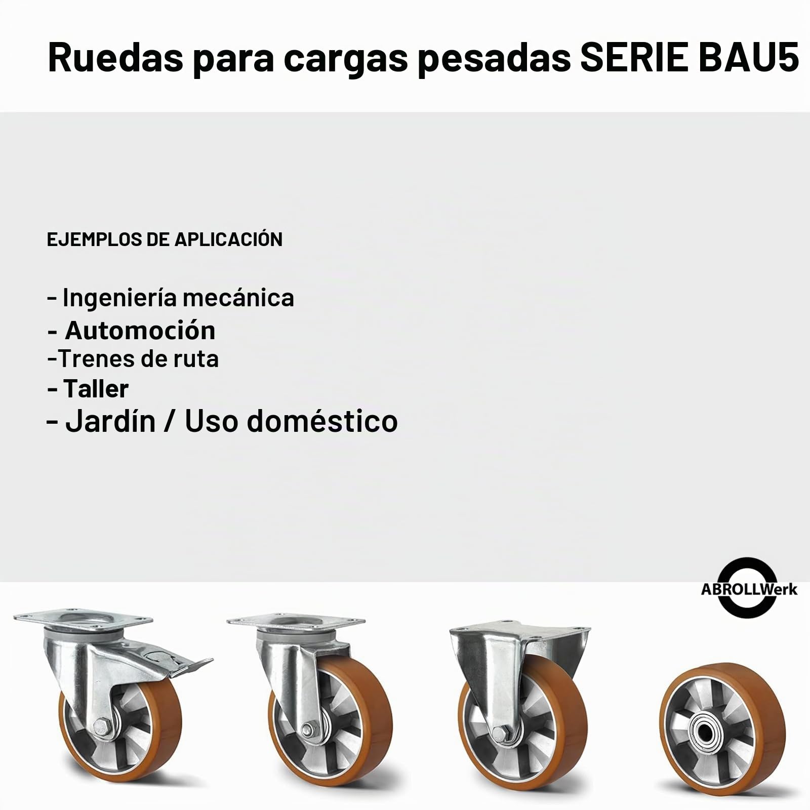 Juego de 2 ruedas empotrables para cargas pesadas, 160 mm, 1200 kg, carga total (2 x 600 kg), llanta de aluminio y superficie de rodadura de poliuretano, rueda de repuesto con doble