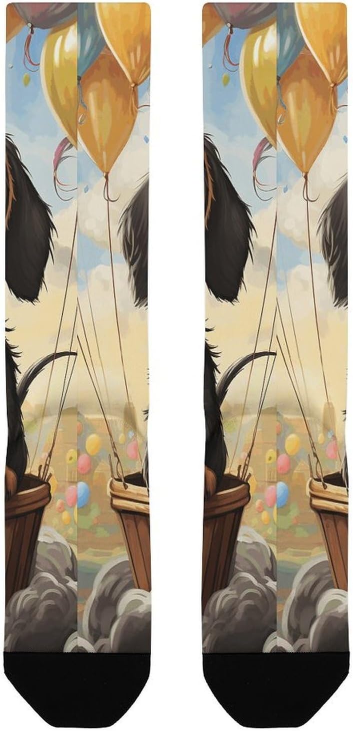 Dachshund Dog Balloon Knee High Soccer Socks Moisture Wicking