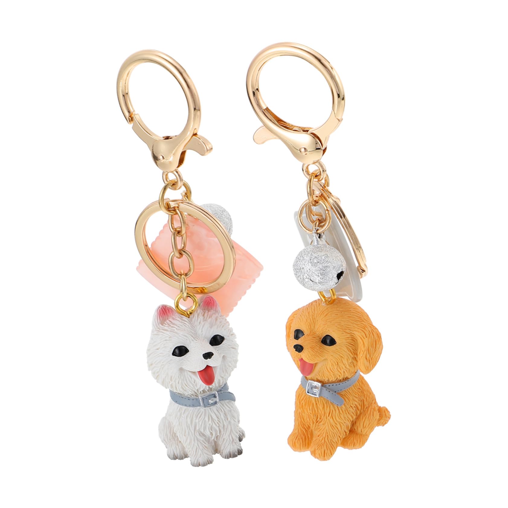 Veemoon 2pcs Adorable Dog Keychains Decorative Dog Bag Pendants for Keys and Bags Cute Retriever Samoyed Design for