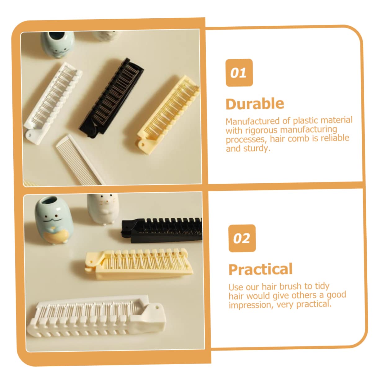 Healeved 12piezas Peines De Viaje Plegables Antiestáticos Para Cabello Peine Portátil Ergonómico Para Adultos Para Extensiones y Pelucas Diseño Resistente y Duradero