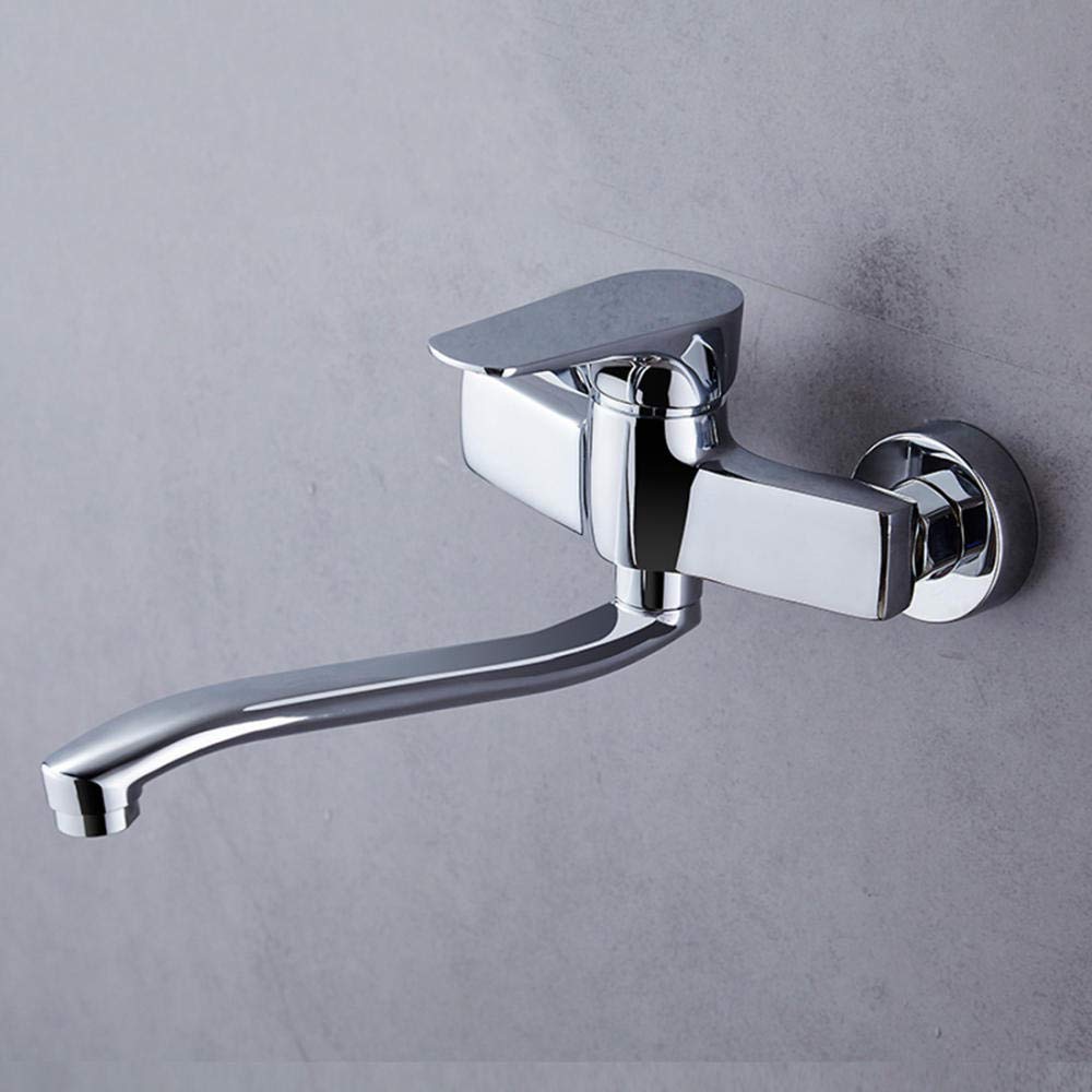 Grifo de pared cobre para cocina y balcón con doble apertura de agua