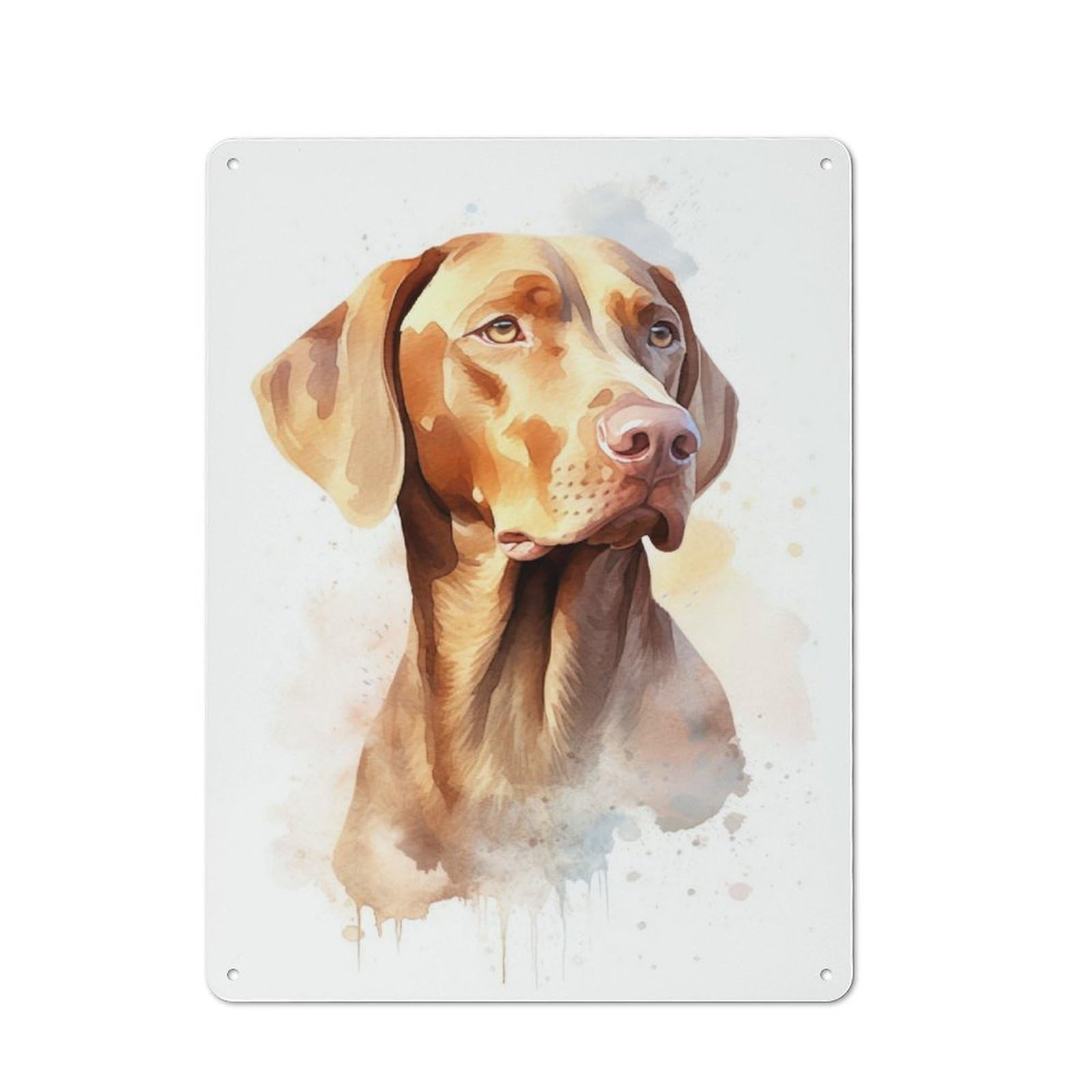 Junmoney Vizsla Watercolor Dog Vintage Printed Metal Sign 40X30cm For Workshop Wall, A Decorative Gift For A Newly Furnished Workshop
