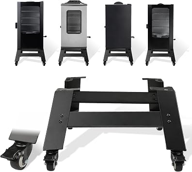 Universal Mobile Stand for Masterbuilt 30 inch & 40 inch Digital Electric Smoker, Leg Extension Kit with Wheels Compatible with 30 inch & 40 inch Masterbuilt Vertical Electric Smoker, All Steel, Black