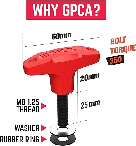 Miniatura 169 de GPCA juego de 6 tornillos estriados de cabeza resistente, de fácil liberación, con tuercas, arandelas y anillos para sujeción para Jeep Wrangler YJ