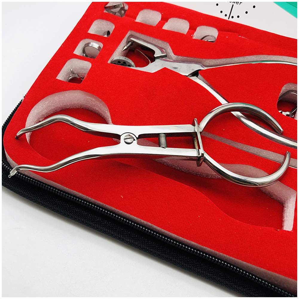 Kit De Digue Dentaire En Caoutchouc – Pour Endodontie, Avec Cadres, Punch Et Pinces Ainsworth, Inox