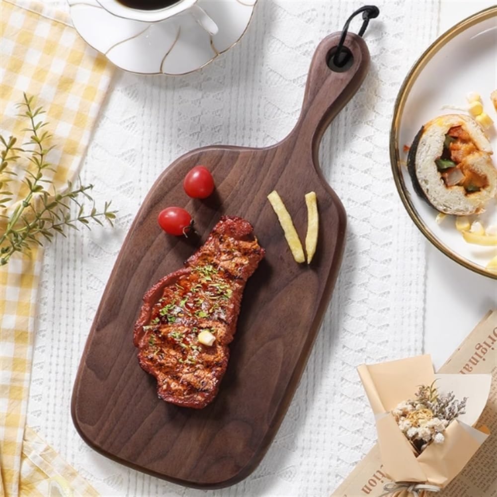 Küchen-Steakbrett Hölzerner Steak-Essteller, Home-Pizza-Teller, Brotteller, Tablett, Snack-Teller, Steak-Schneidebrett, Western-Food-Serviertablett(16x35cm)