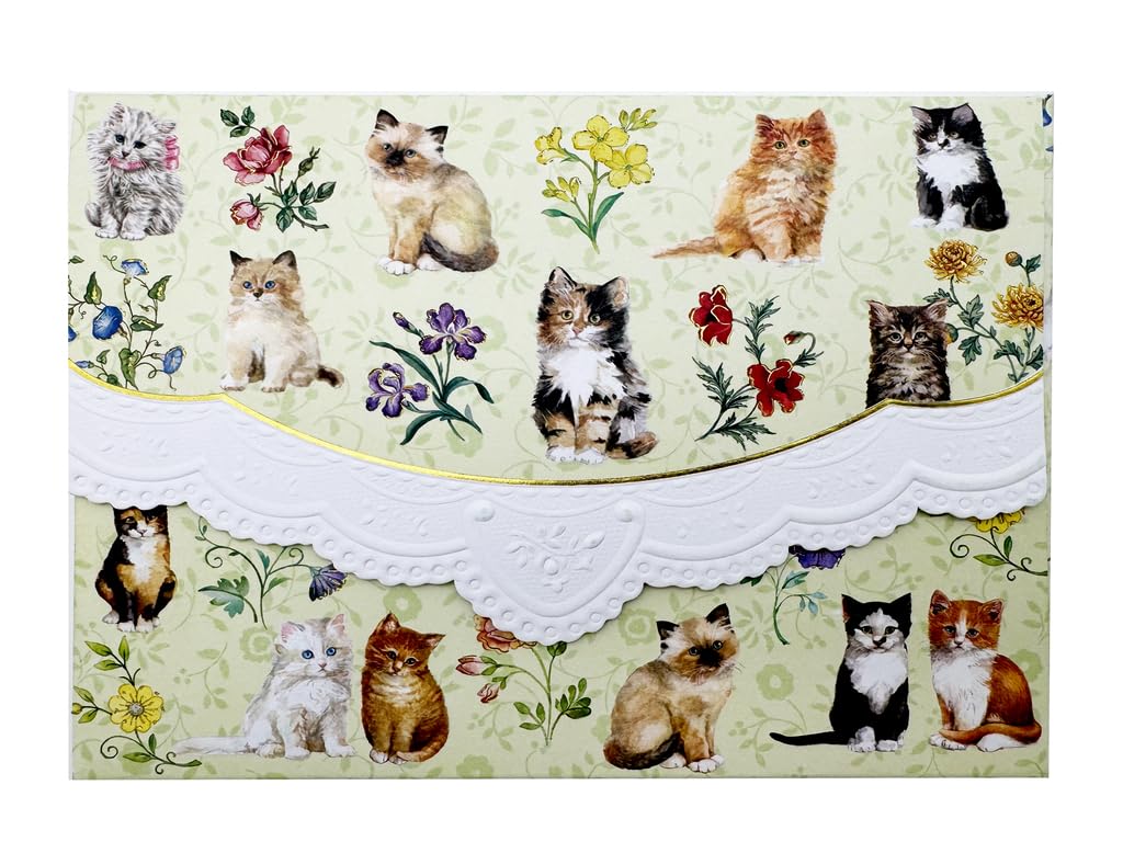 Poster Foundry Cat Stationery Set By Carol Wilson Cute Stationary Kitten Themed Gifts Notecards with Envelope Penpal Supplies Letter Note Cards NCP2371