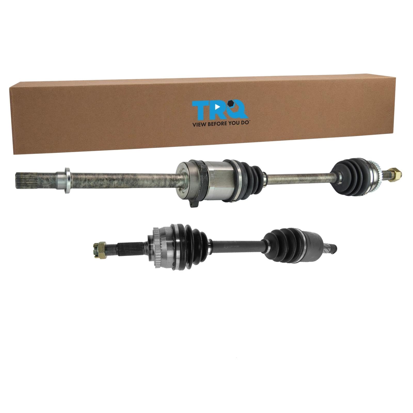 TRQ Front Driver and Passenger Side CV Axle Assembly Set Neoprene Boots