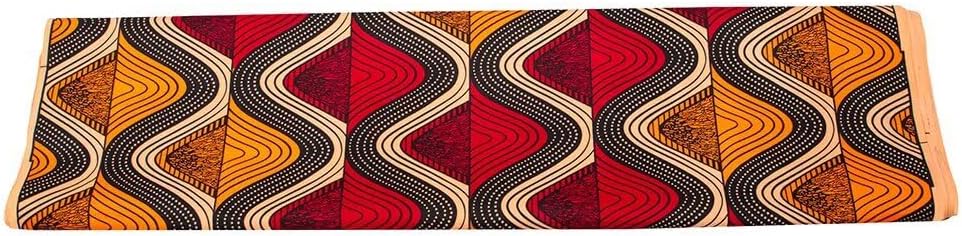 African Polyester Fabric 6Y Kente Print Wax Cloth Ankara Crafts Fabric