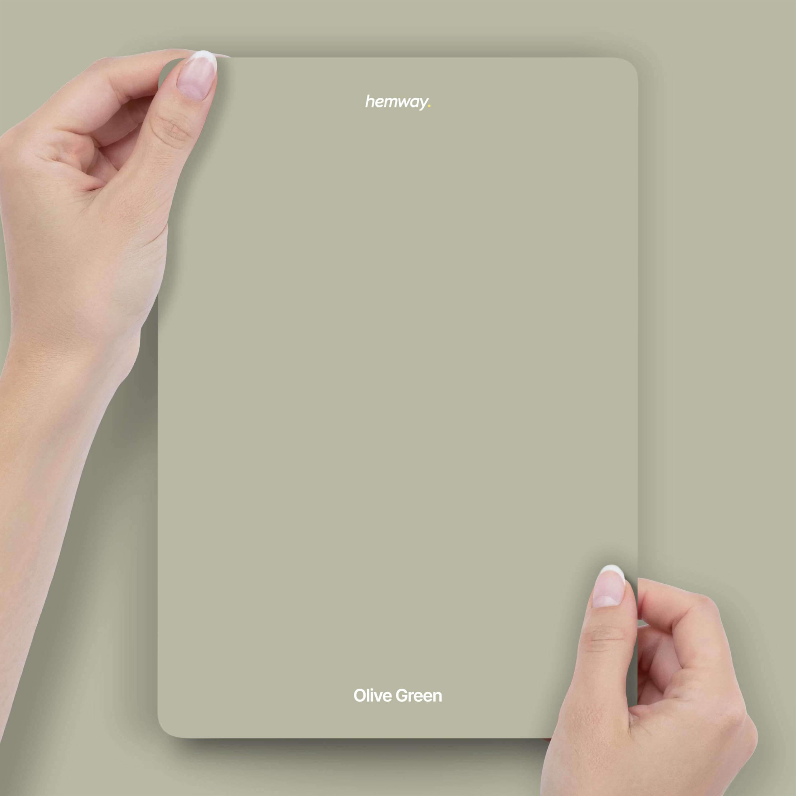 Hemway Olive Green Peel & Stick Sample Chalk Paint | A5 Accurate Colour Swatch, Mess-Free Alternative to Paint Tester Pots, Easy To Use, Eco-friendly, for Interior Furniture & Walls