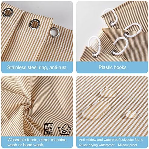 DUFU Shower Curtain Washable Quick-Drying Bath Curtains with 12 Hooks and Weighted Hem Rustproof Waterproof Polyester for Bath Tub and Shower Stall 180 x 200 cm