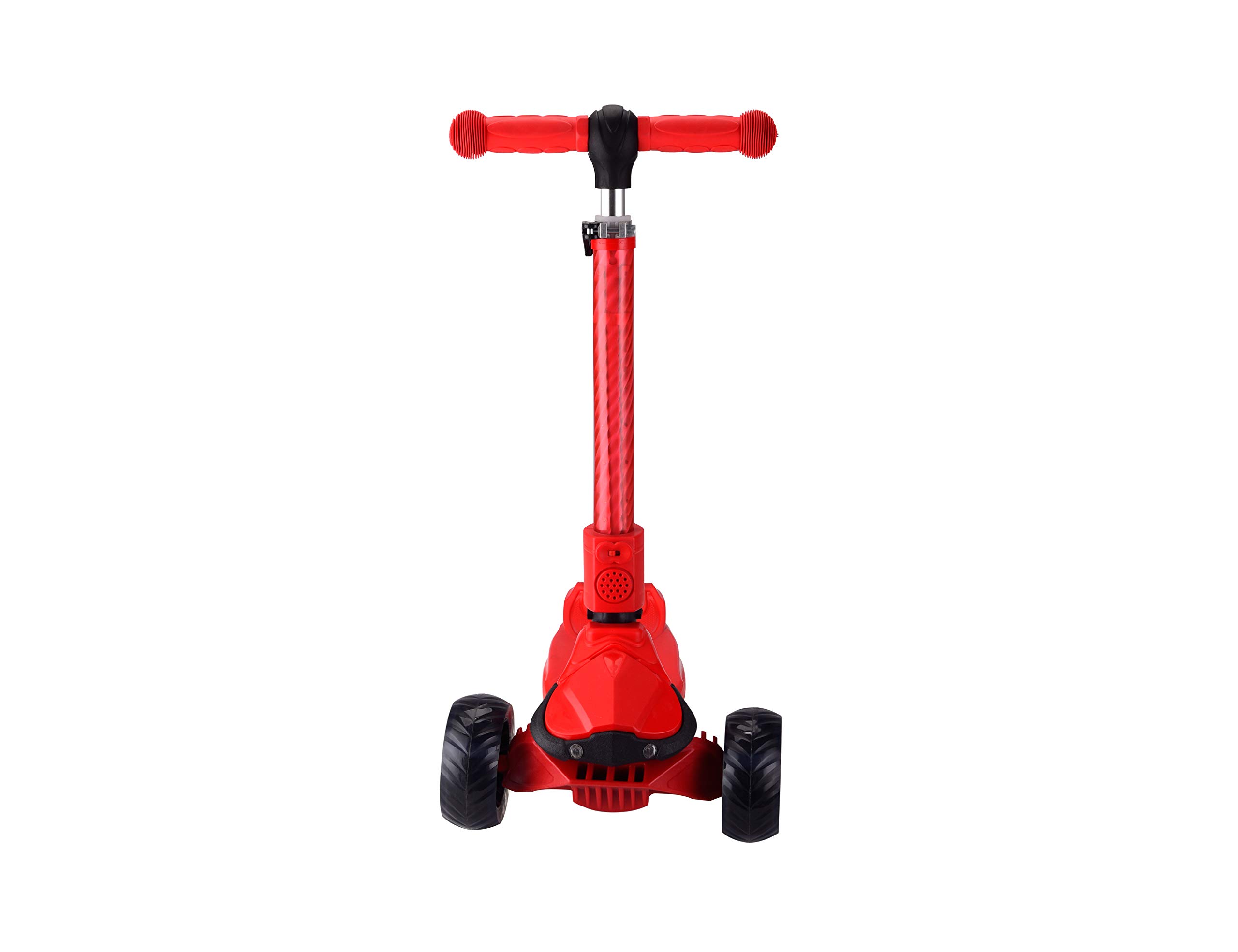 Kick Scooter with Adjustable & Foldable Handlebar, Light Up &Flashing Wheels, Extra Wide deckplate, Ride on Scooter with Brake for Kids 3-8 Years Old, (Red)