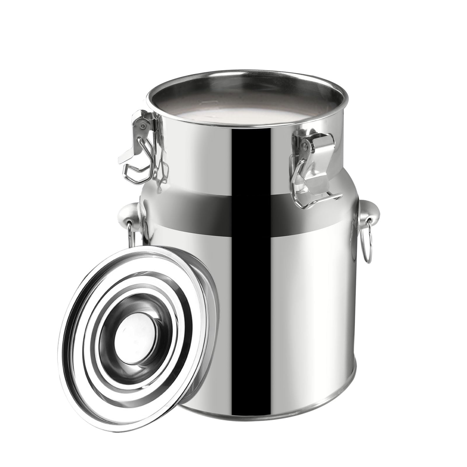 AYCDL Pail Milk Can Bucket,Stainless Steel Bucket with Sealed Lid, Jug for Oil,Rice, Milk, Storage,9L,7L
