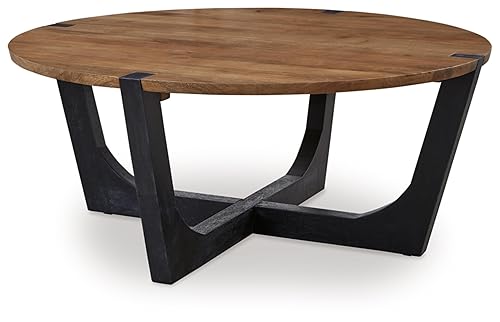 Hanneforth Farmhouse Coffee Table with Angled Solid Wood Legs, Light