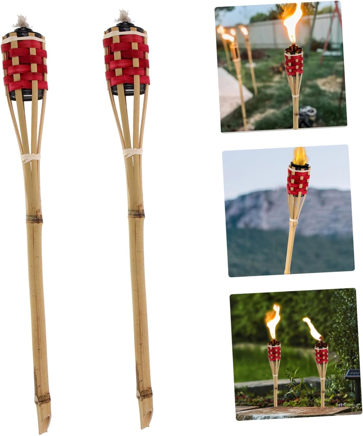 4pcs Torch Lights Handheld Oil Torch for Outdoor Garden Decor Festival Party Lighting Easy to Install Refillable Kerosene Lightweight Design