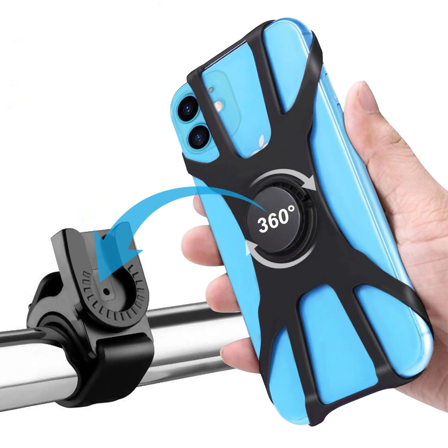 Port Téléphone Cellulaire Smartphone Vélo Support Vélo Moto Universel 360 Port Téléphone Cellulaire Smartphone Vélo Support Vélo Moto Universel 360