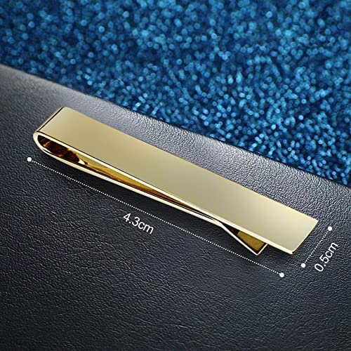 Roctee 3 Pack Skinny Tie Bar Clip Set 1.69in, Small Tie Clips for Men, Tie Necktie Clasp Pinch Clip on Tie, Suitable for Business Metting Wedding Anniversary Best Gift4