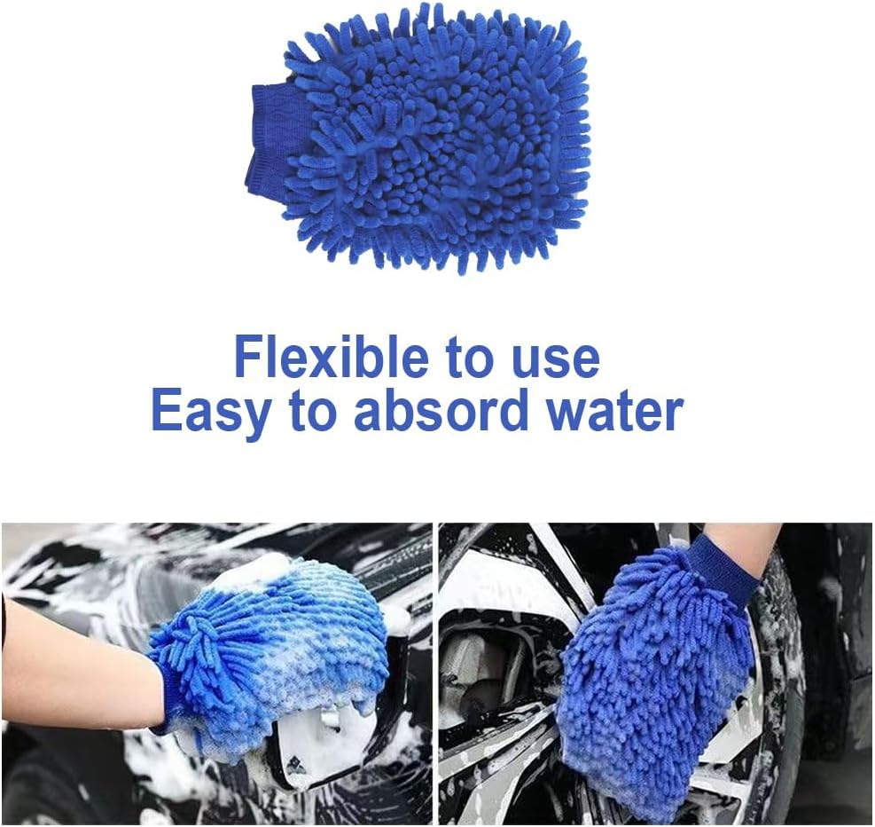 Image of Car Detailing Brush Kit 8 Pcs for Interior & Exterior Cleaning | 5 Soft Detailing Brushes, Soft Dusting Brush, Microfiber Drying Towel & Wash Mitt | Car Cleaning Kit for Car, Bike & SUV