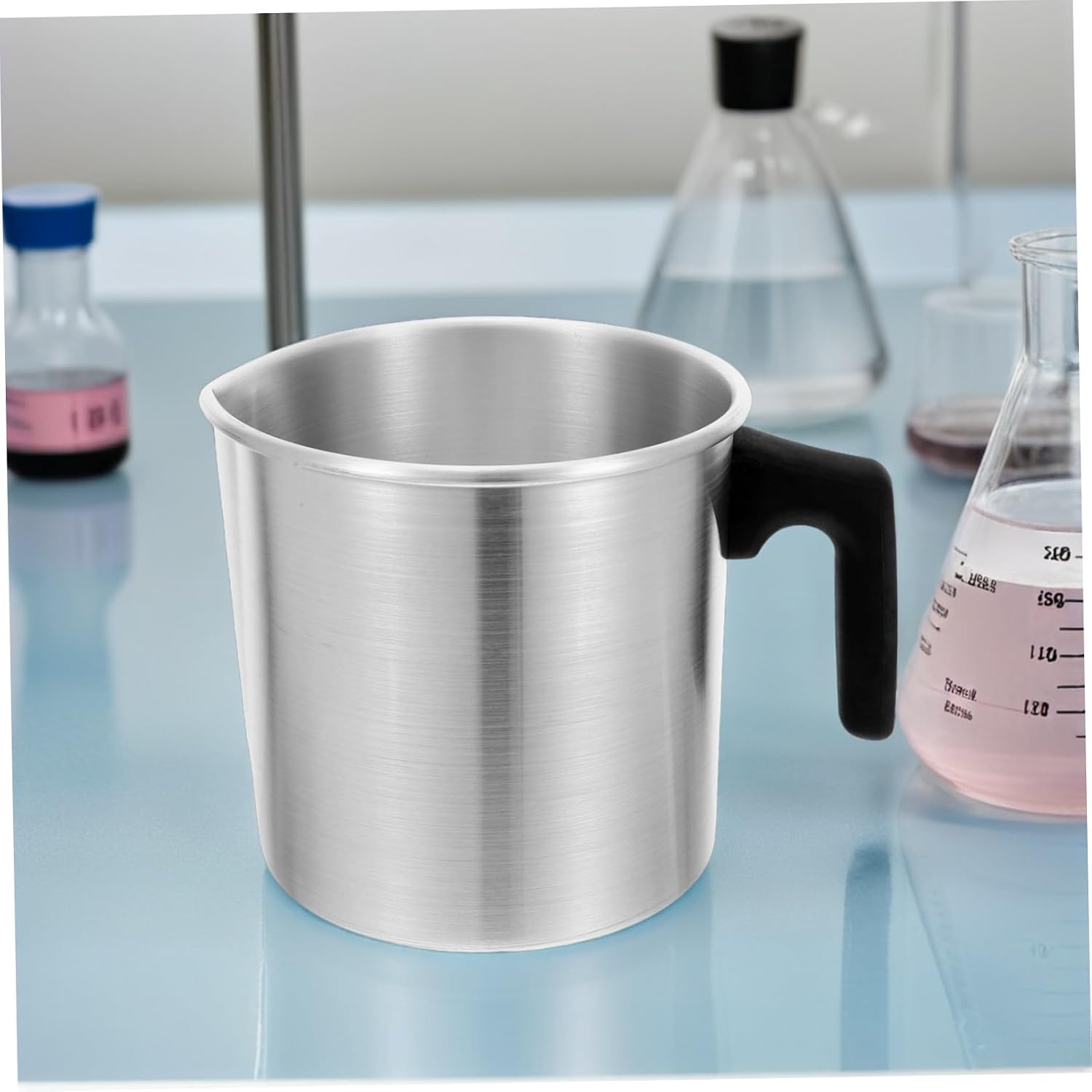 Zerodeko Wax Melting Pitcher for Adults 1.8 L Dripless Spout Metal | Silver Aluminium Build, Heatresistant Handle, for Lipstick and Soap, Home Studios and Craft Enthusiasts
