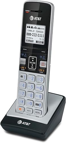 Miniatura 2 de Teléfono AT&T DECT 6.0 con identificador de llamadas y llamada en espera, Plateado/Negro