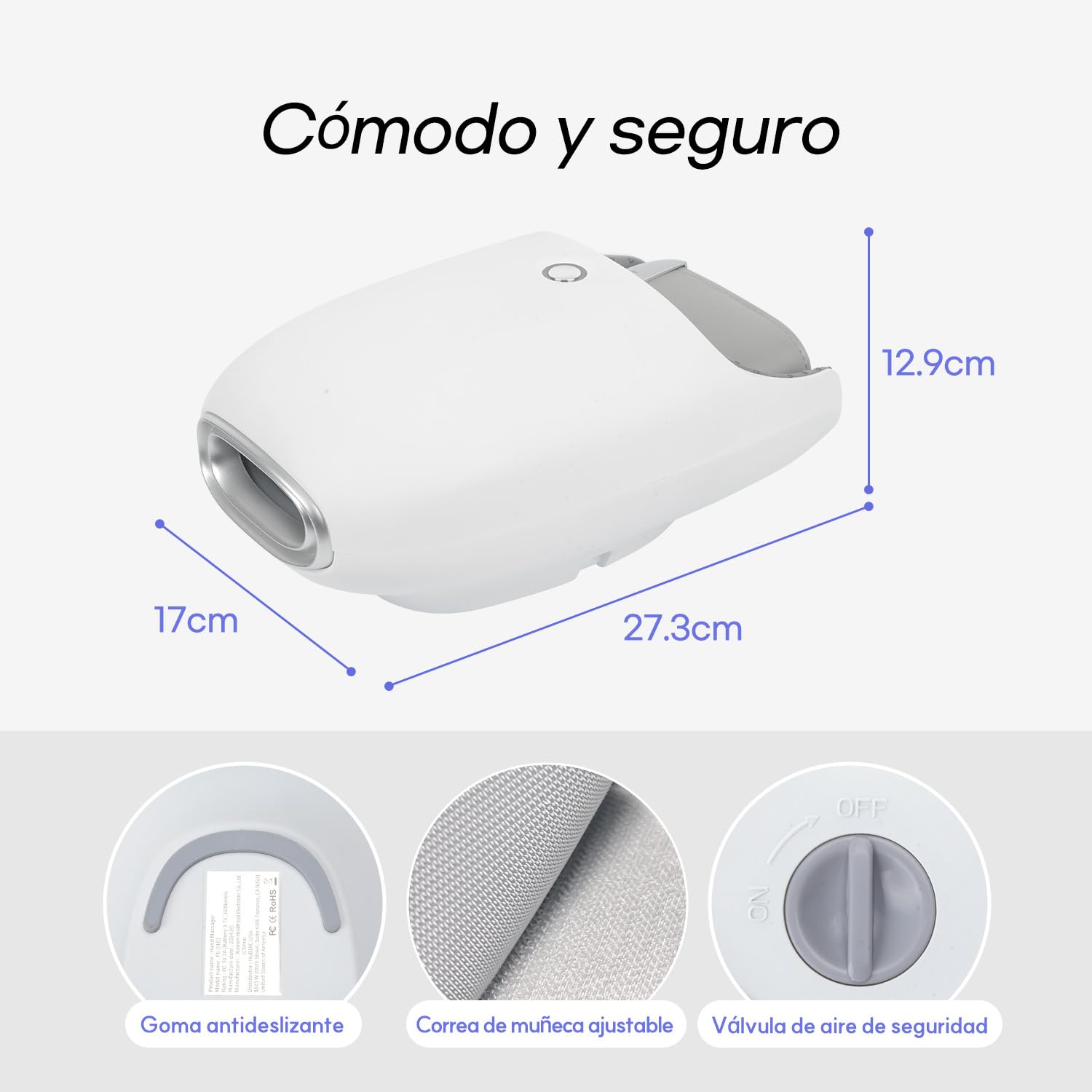 Masajeador de Manos Refrigerante HubiCare con Compresión Fuerte, Rodillo de Amasamiento con Calor y Correa para Muñeca para Alivio de Artritis y Túnel Carpiano, Autocuidado, Regalo de Verano