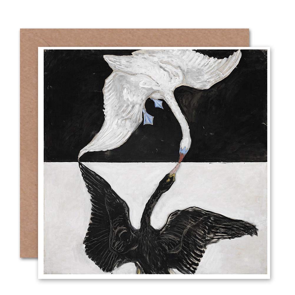 Wee Blue Coo Blue Wee Coo Greetings Card Painting Animal Swan Hilma Af Klint 1915 The Swan No 1