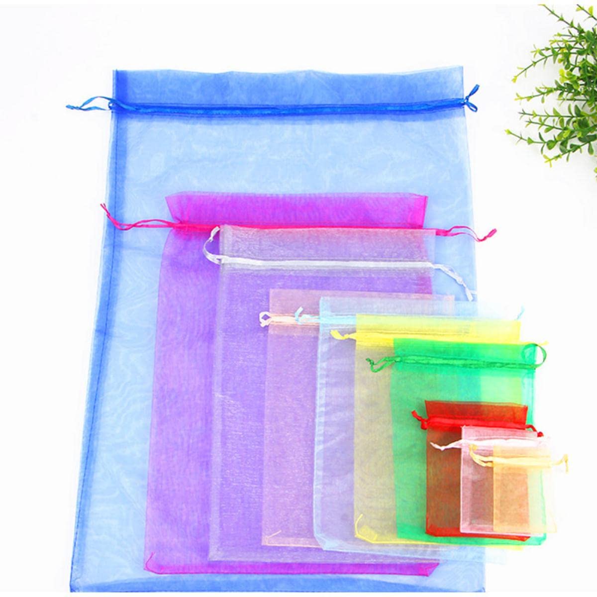torby z organzy, 10 sztuk 15x20 17x23 20x30 Organza Torby Opakowania Woreczki Bożonarodzeniowe Biżuteria Torba Ślub Dekoracja Urodziny Party Supplies Craft Bag(Grün,20x30cm Organza Bags)
