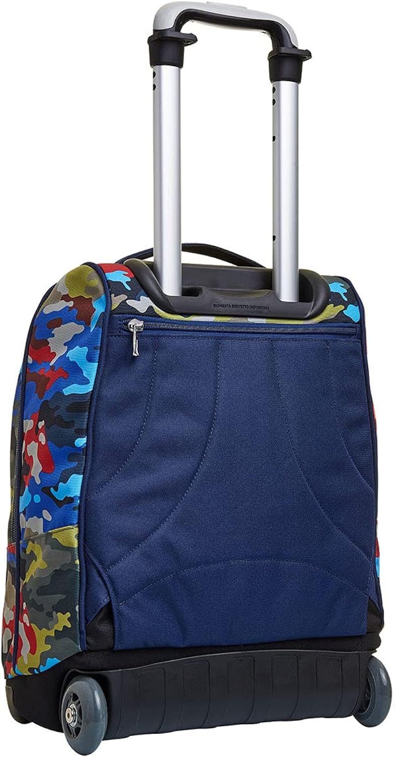 Seven Trolley Scuola, Camo Stains, Multicolore Camouflage, 2in 1 con Spallacci Uso Zaino con Cross-Over System, Scuola Viaggio, Bambini e Ragazzi