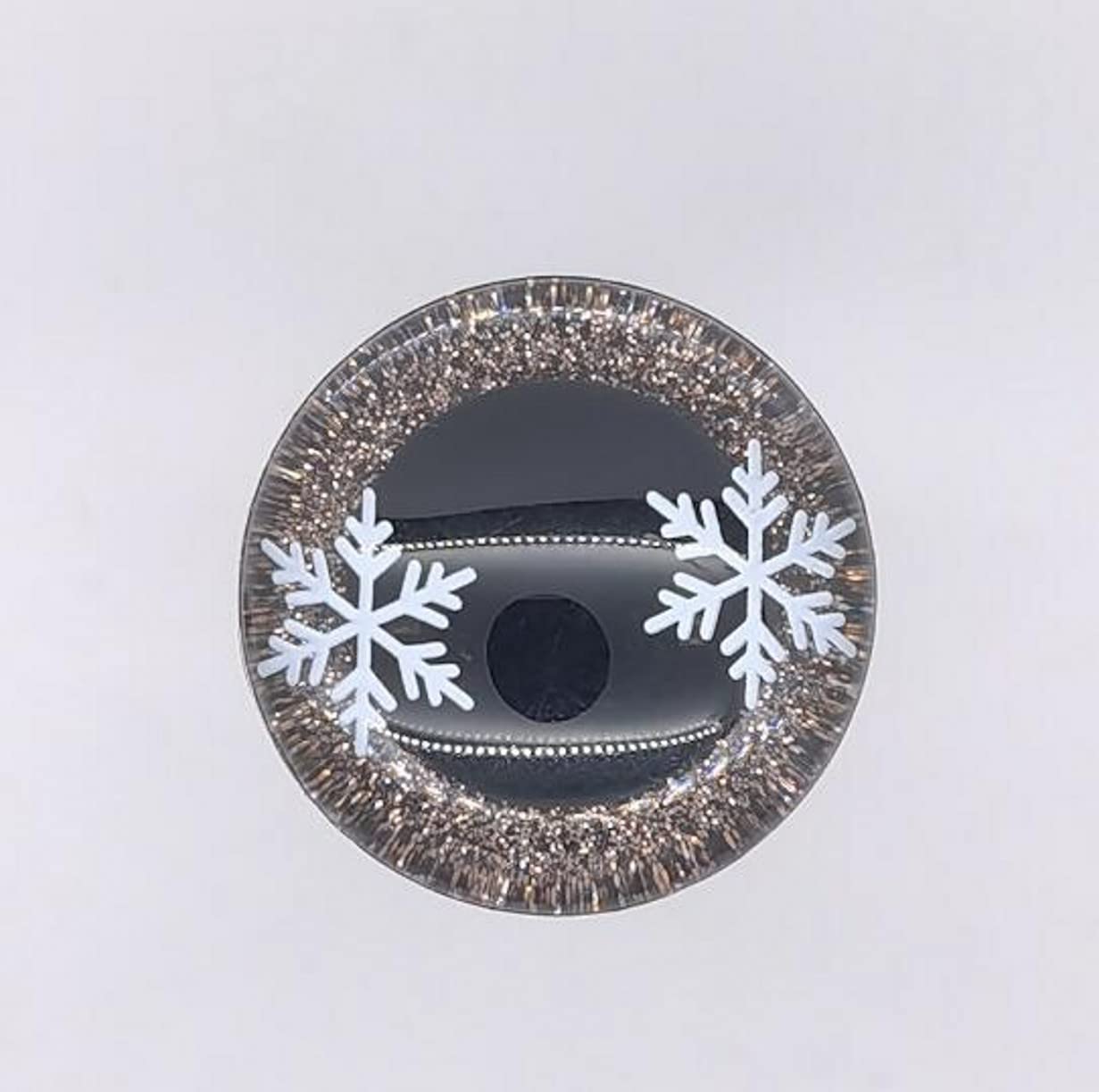 YJIUYUANQ 16mm Glitter Safety Eyes 3D Snow Eyes, Long Stem with Glitter Fabric with Washer,Brown,100 Pack