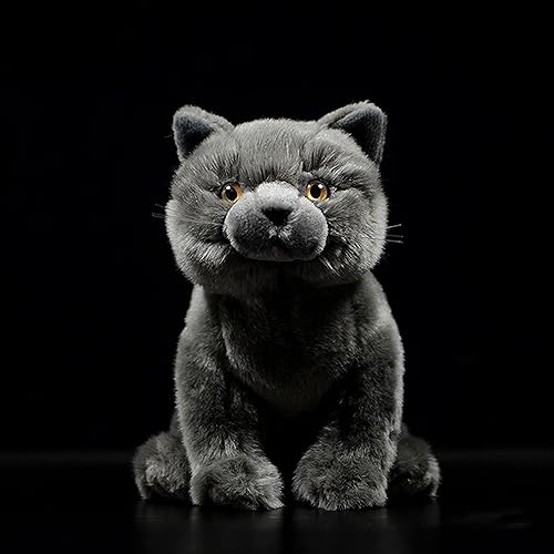 Miniatura 9 de ZHONGXIN MADE Animal de peluche de gato corto británico  Juguete de peluche gris de 11 pulgadas, gato de juguete suave para niños (gato británico de