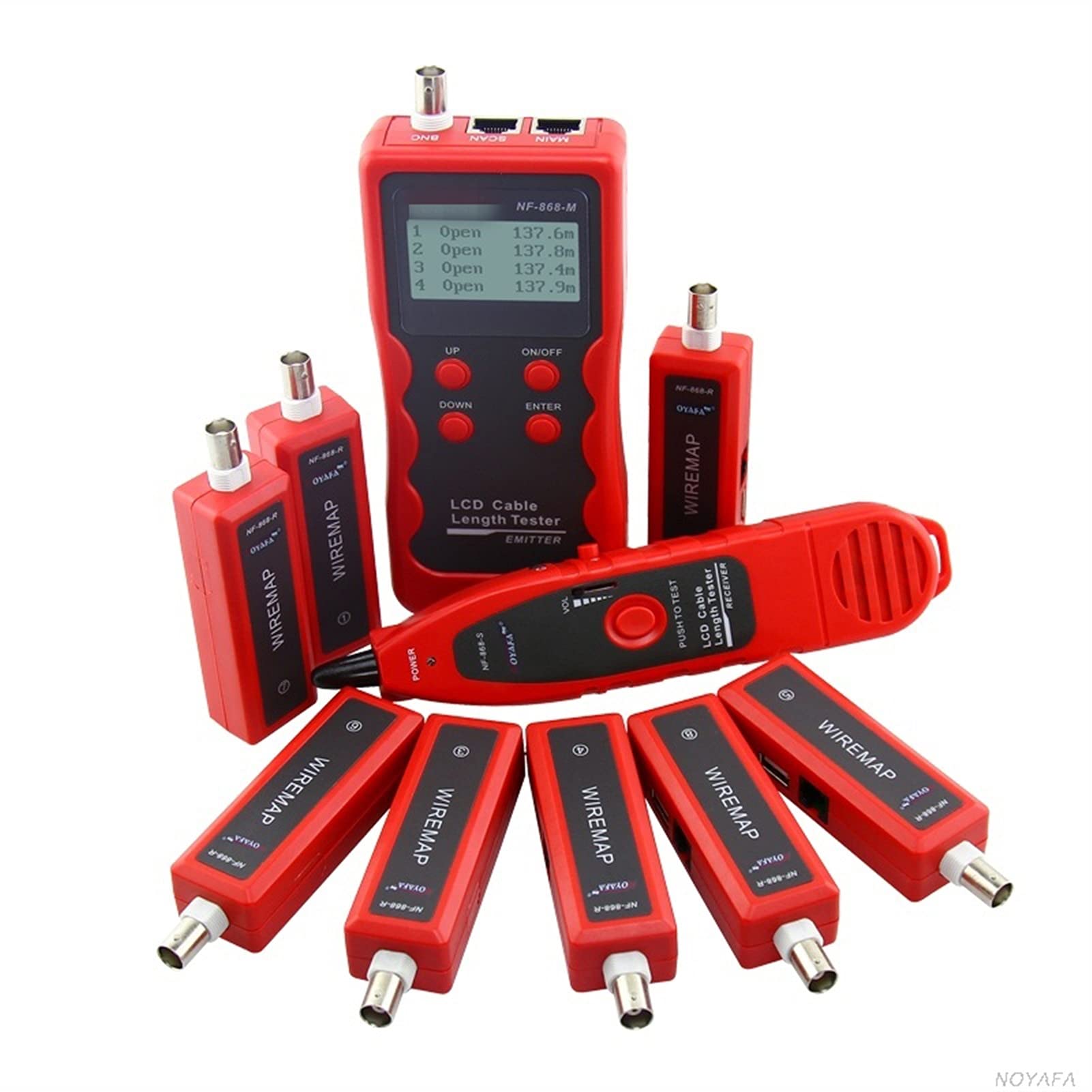 Detector de pared, Rastreador de cable LCD Localizador de alambre RJ45 RJ11 BNC USB Probador de longitud del buscador de fallas de cable