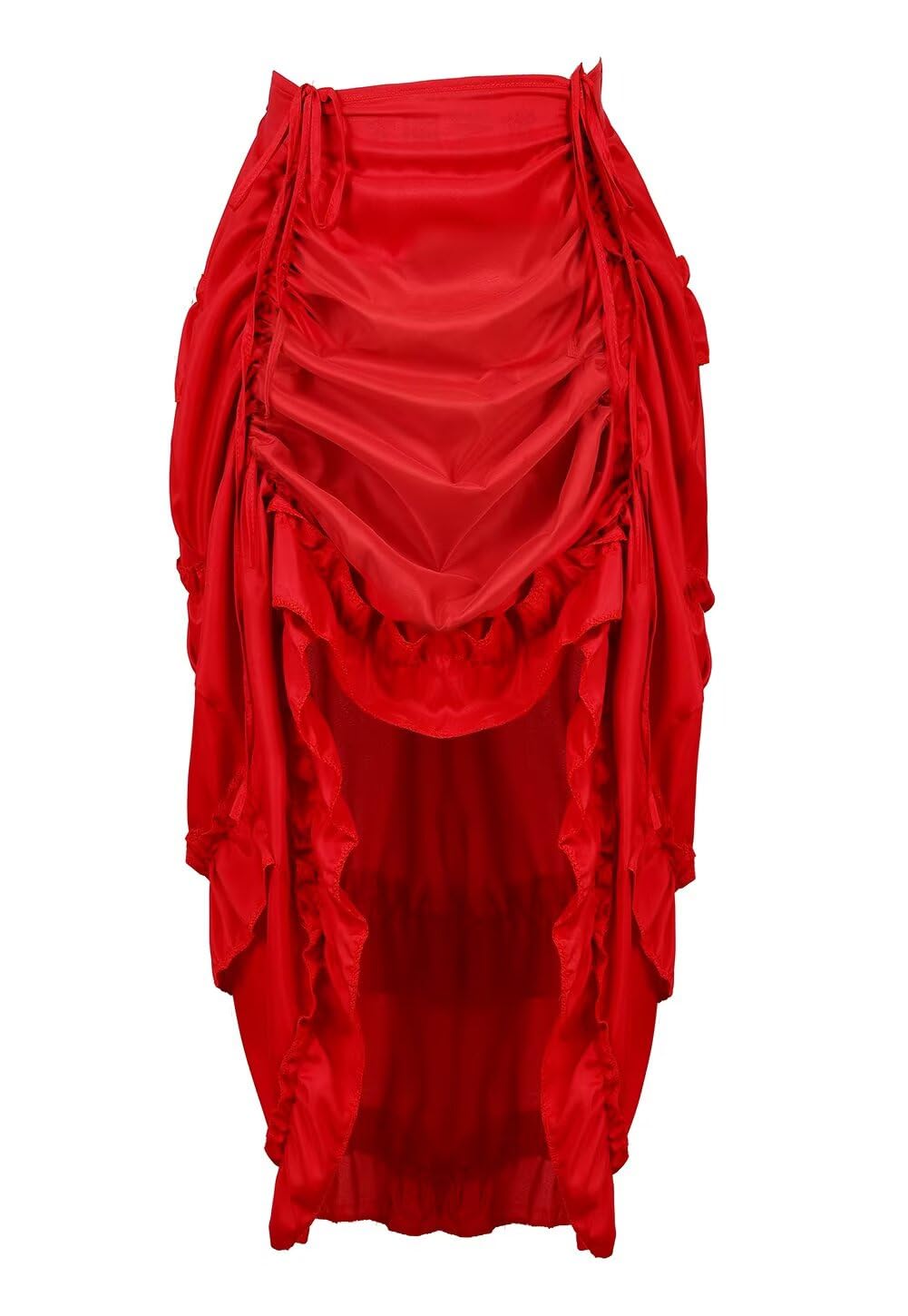 jutrisujo Skirt Women for Corset Victorian Steampunk Adjustable Ruffle Gothic Vintage Skirts Halloween Outfit Medieval Costume Red 7XL โ image 1