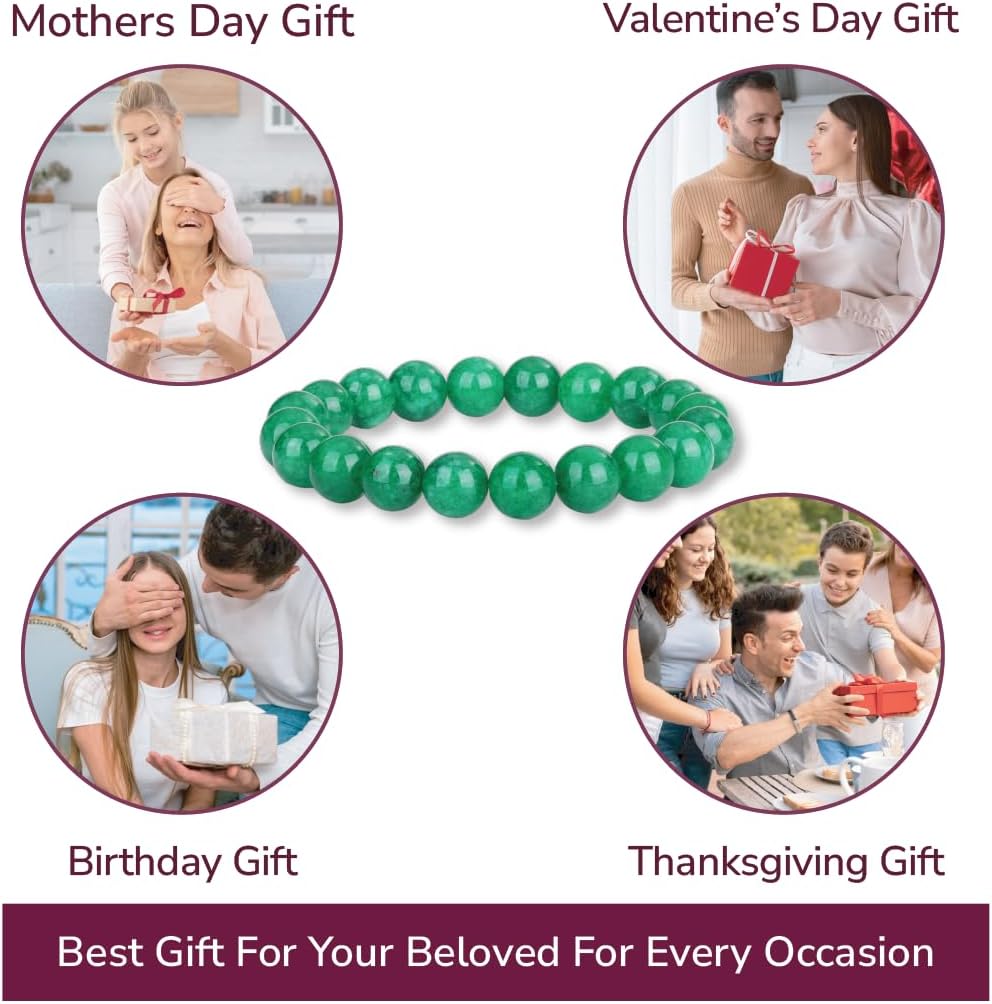 Crystal Vibe 8mm Beaded Bracelets For Women Men - Healing Crystal Bracelet - Adjustable Size